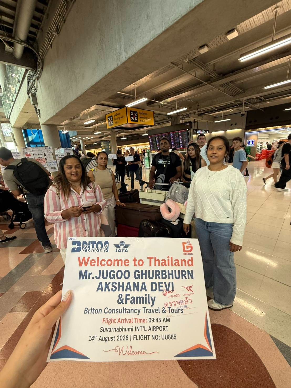 Airport welcome with Briton Consultancy Travel & Tours at Suvarnabhumi