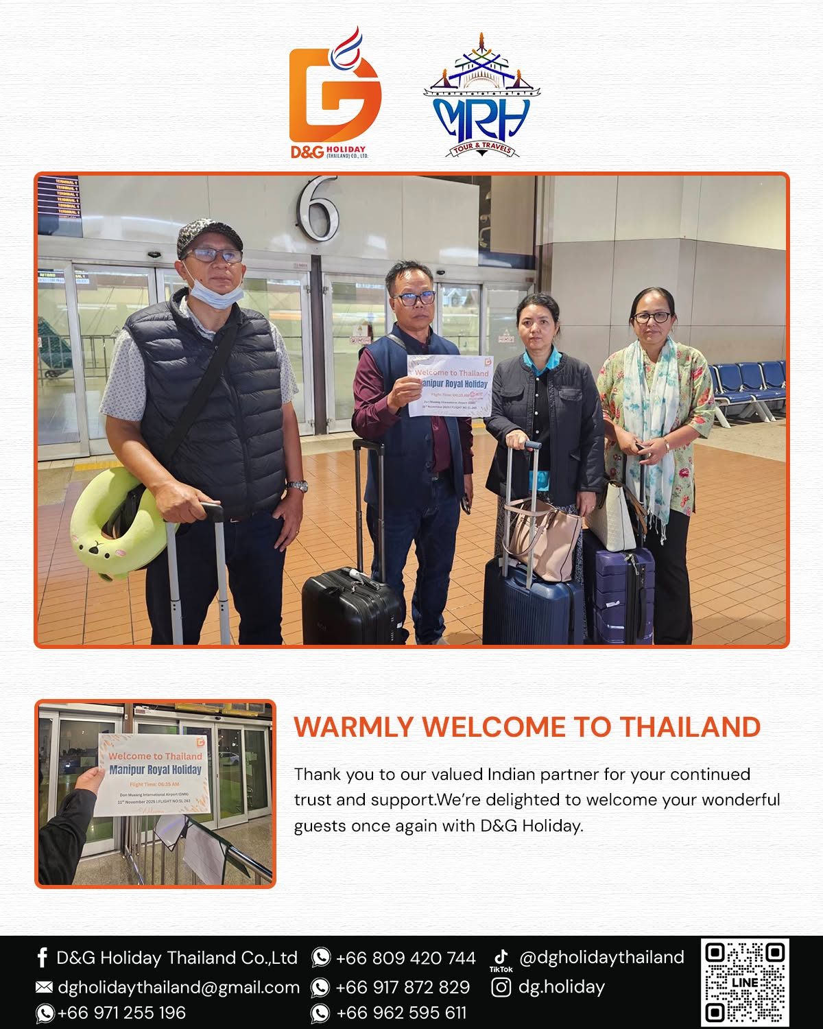 Airport welcome with MRH Tour & Travels at Don Mueang